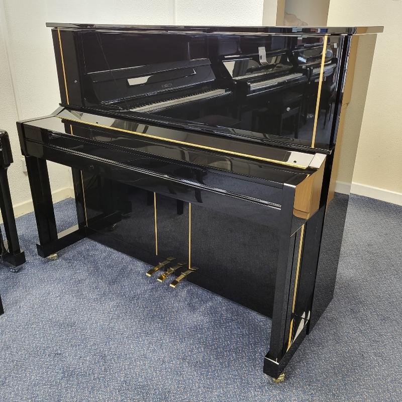 Feurich 125 upright Piano in Black – Gallery image – Roberts Pianos Oxford