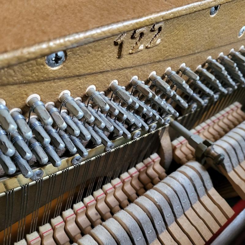 Grotrian Steinweg 122 upright Piano in bright mahogany – Gallery image – Roberts Pianos Oxford
