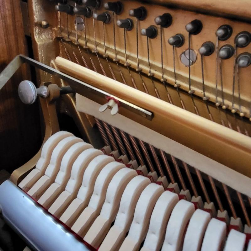 Knight K6 upright Piano in Teak – Gallery image – Roberts Pianos Oxford