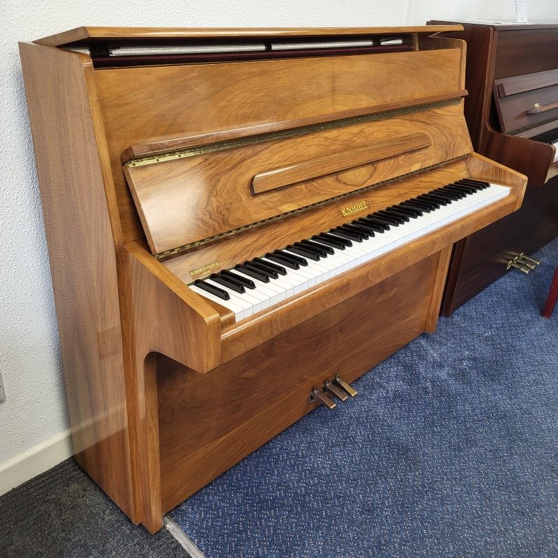Knight upright Piano in walnut – Gallery image – Roberts Pianos Oxford
