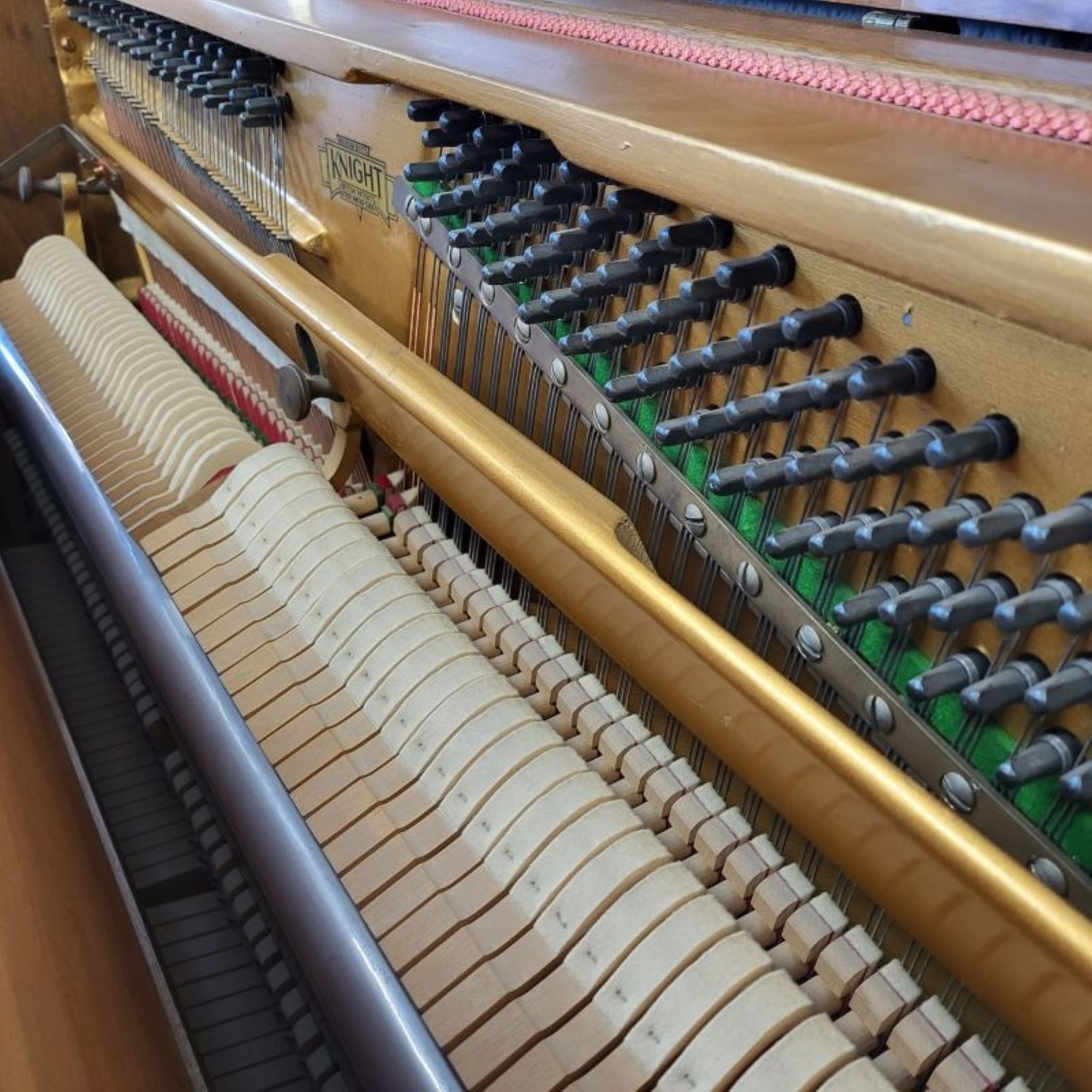 Knight upright Piano in walnut – Gallery image – Roberts Pianos Oxford
