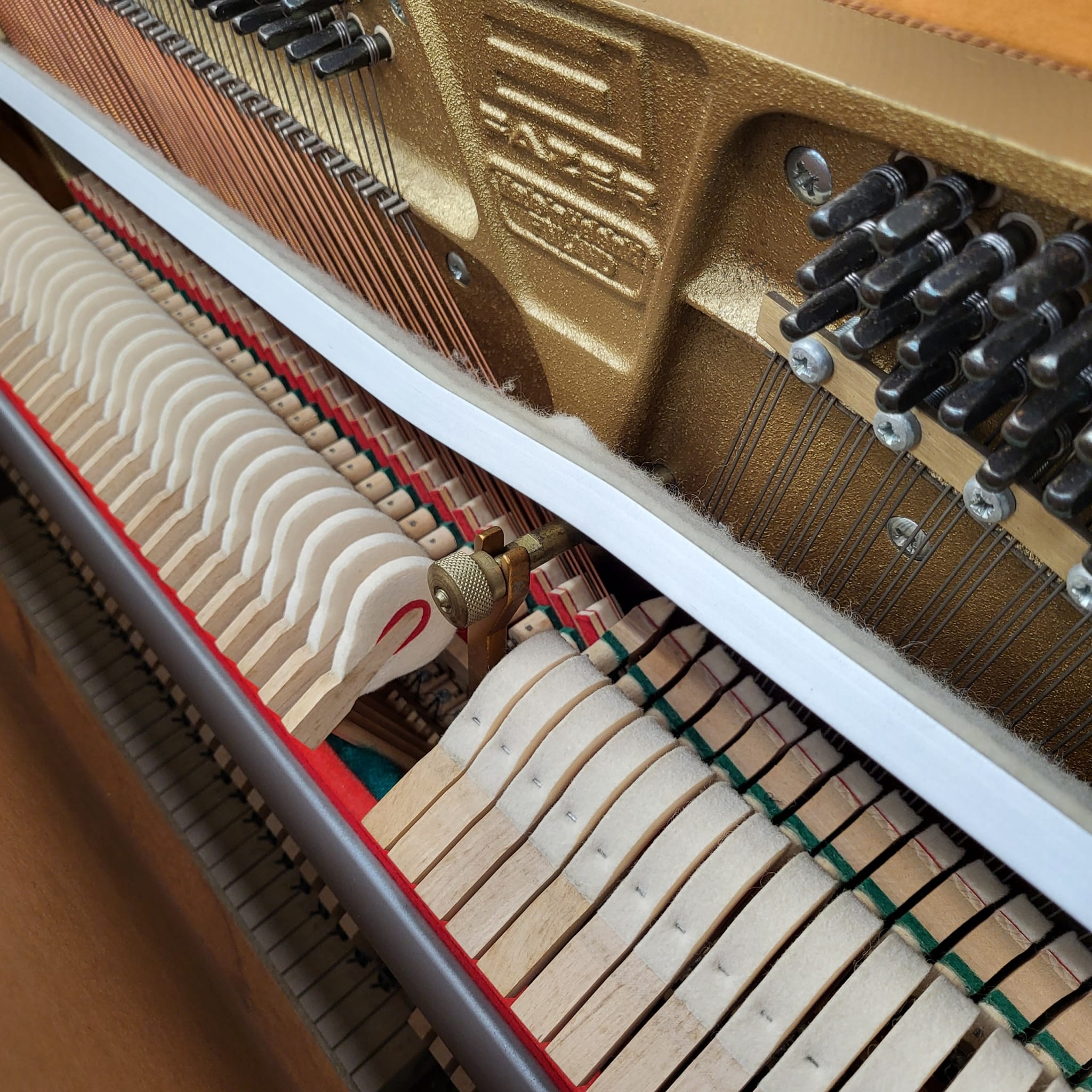 Fazer upright Piano in walnut effect – Gallery image – Roberts Pianos Oxford