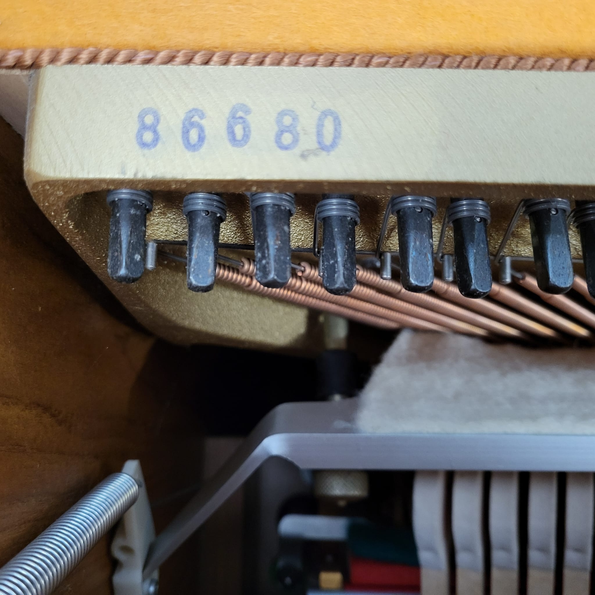 Fazer upright Piano in walnut effect – Gallery image – Roberts Pianos Oxford