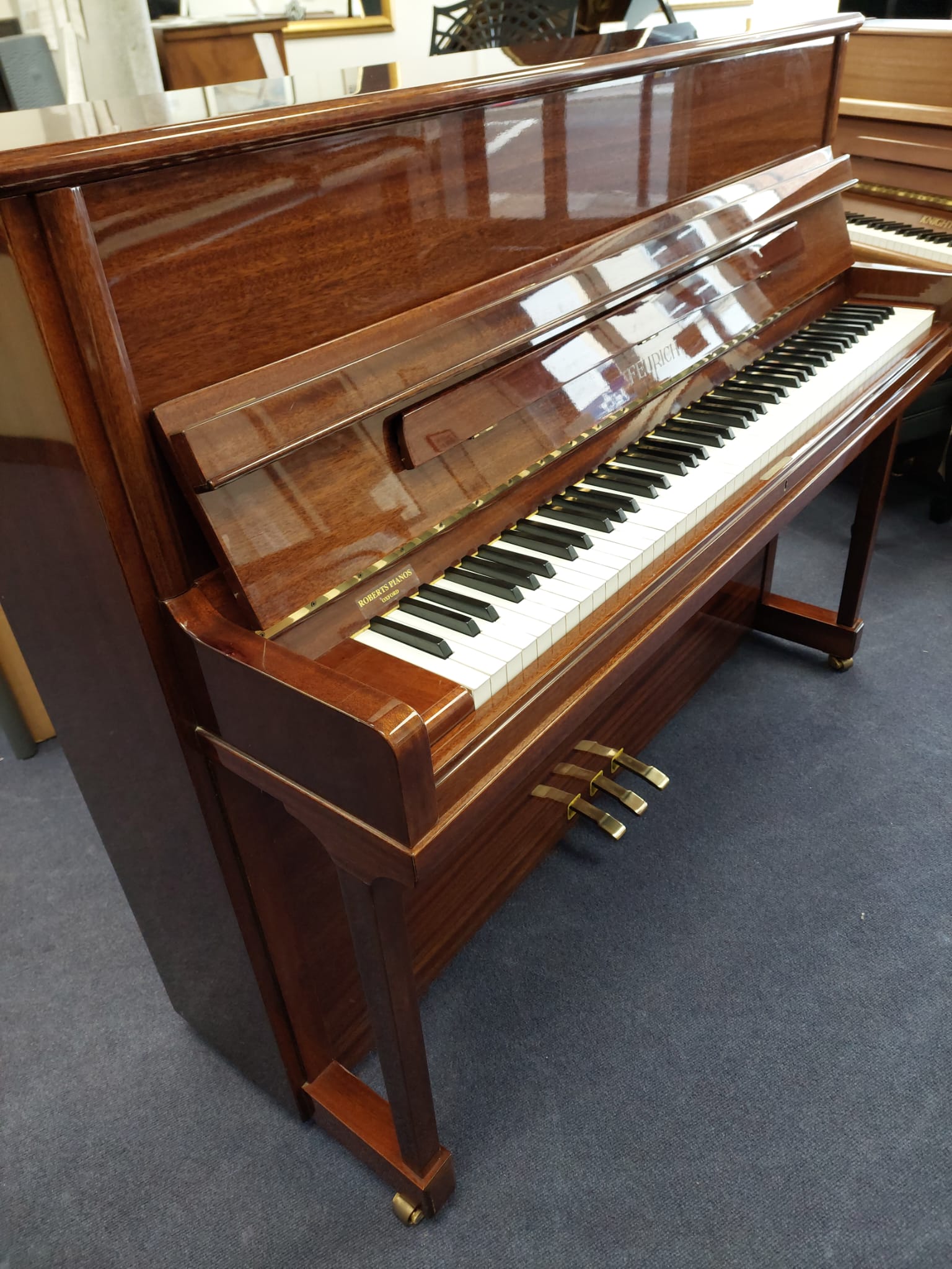 Feurich 120 Upright Piano in Mahogany – Similar instrument – Roberts Pianos Oxford