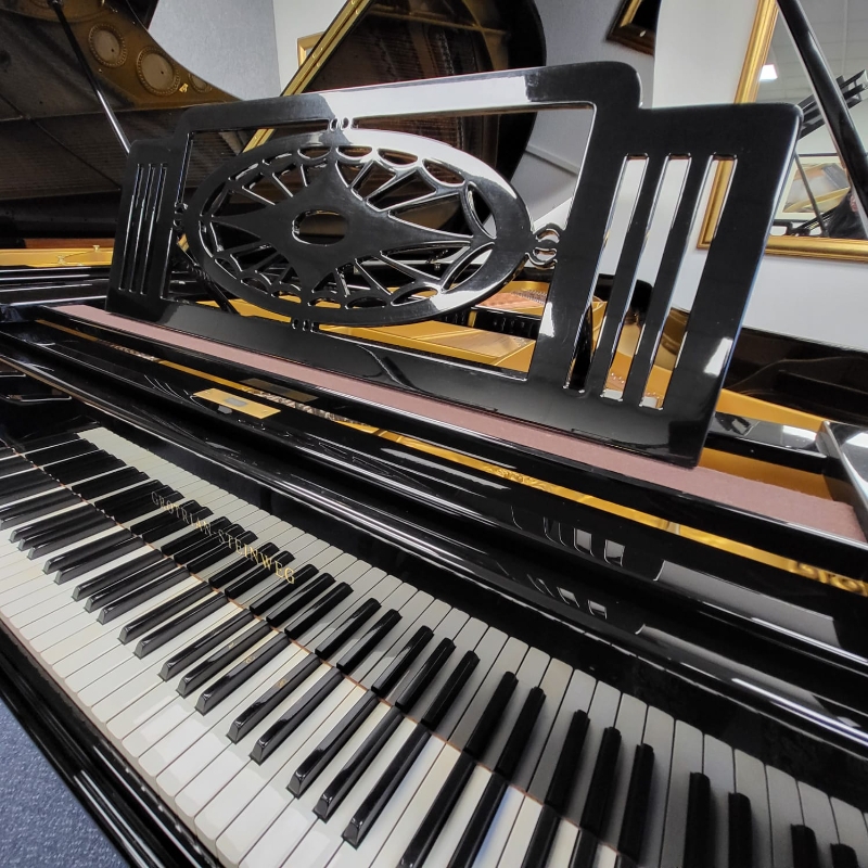 Grotrian Steinweg model 220 grand Piano in black – Gallery image – Roberts Pianos Oxford