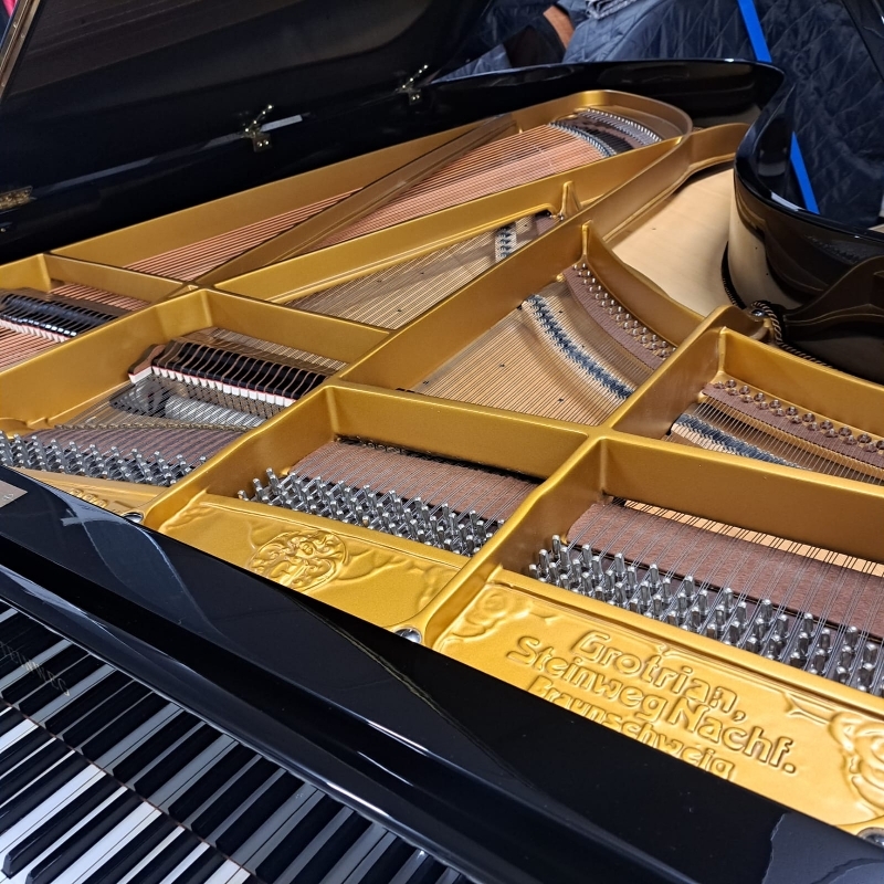 Grotrian Steinweg model 220 grand Piano in black – Gallery image – Roberts Pianos Oxford
