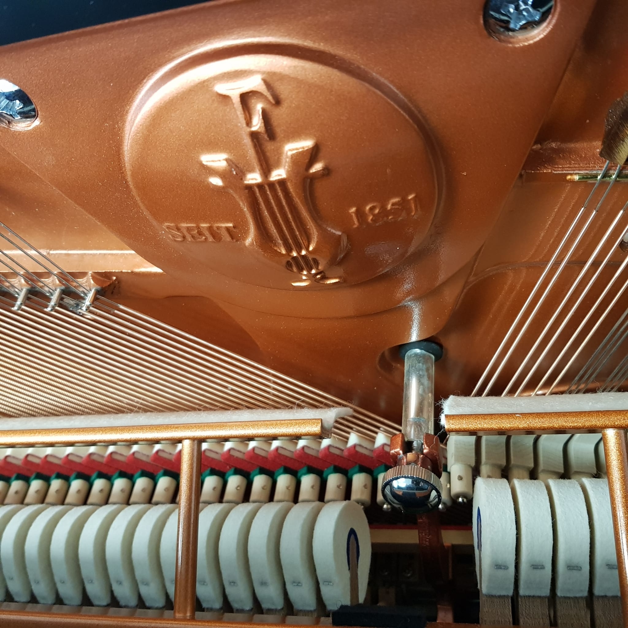 Feurich 133 upright Piano in Black – Gallery image – Roberts Pianos Oxford
