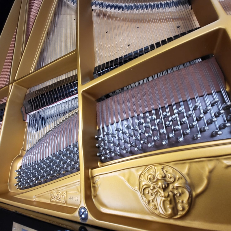 Grotrian Steinweg model 220 grand Piano in black – Gallery image – Roberts Pianos Oxford