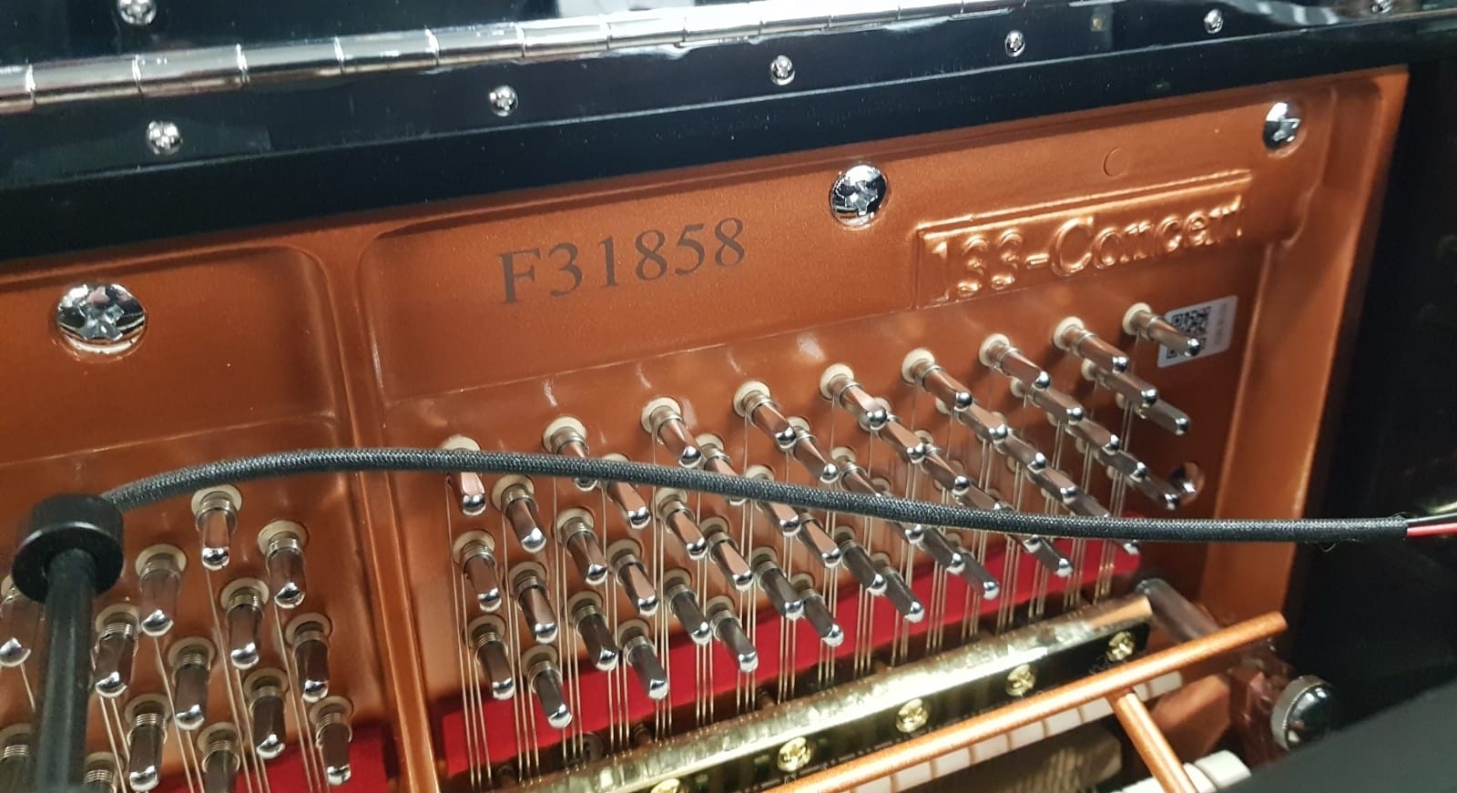 Feurich 133 upright Piano in Black – Gallery image – Roberts Pianos Oxford