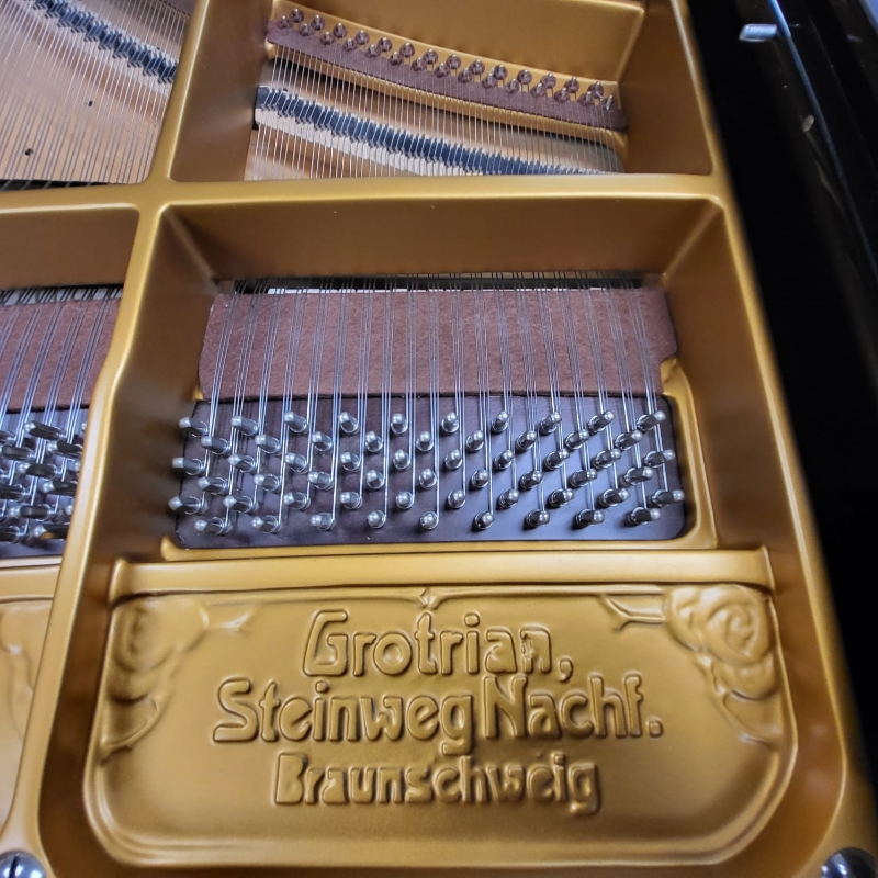 Grotrian Steinweg model 220 grand Piano in black – Gallery image – Roberts Pianos Oxford