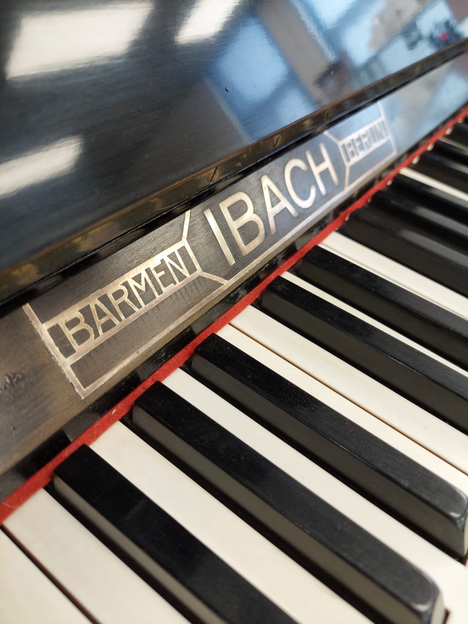 Ibach 130 Upright Piano in Black Polyester – Gallery image – Roberts Pianos Oxford
