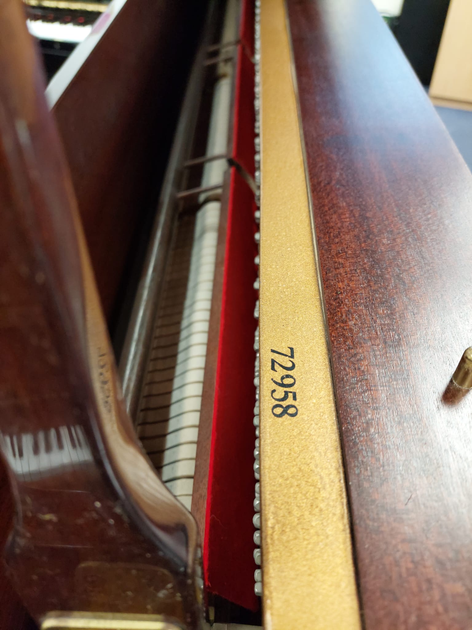 Feurich 120 Upright Piano in Mahogany – Gallery image – Roberts Pianos Oxford