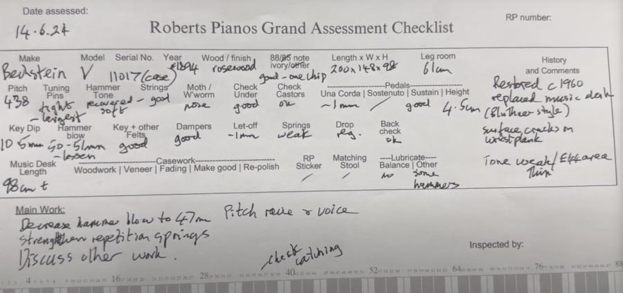 Bechstein V grand Piano in rosewood – Gallery image – Roberts Pianos Oxford