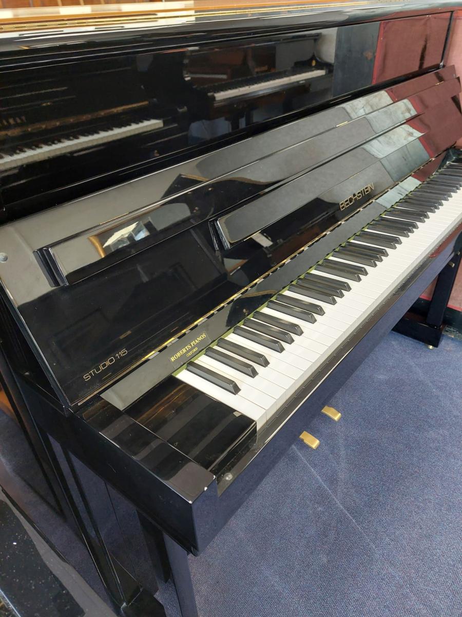 Bechstein Studio 115 upright Piano in Black polyester – Featured image – Roberts Pianos Oxford
