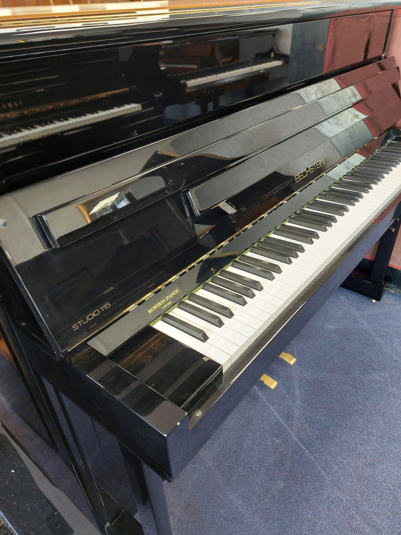 Bechstein Studio 115 upright Piano in Black polyester – Featured image – Roberts Pianos Oxford