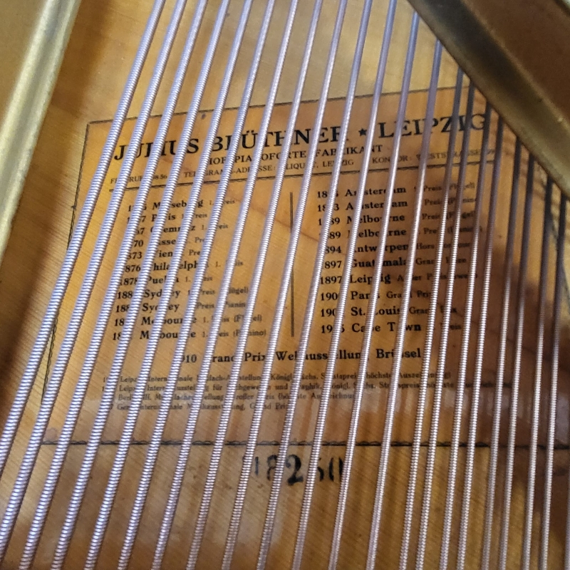 Bluthner IV grand Piano in flame mahogany – Gallery image – Roberts Pianos Oxford