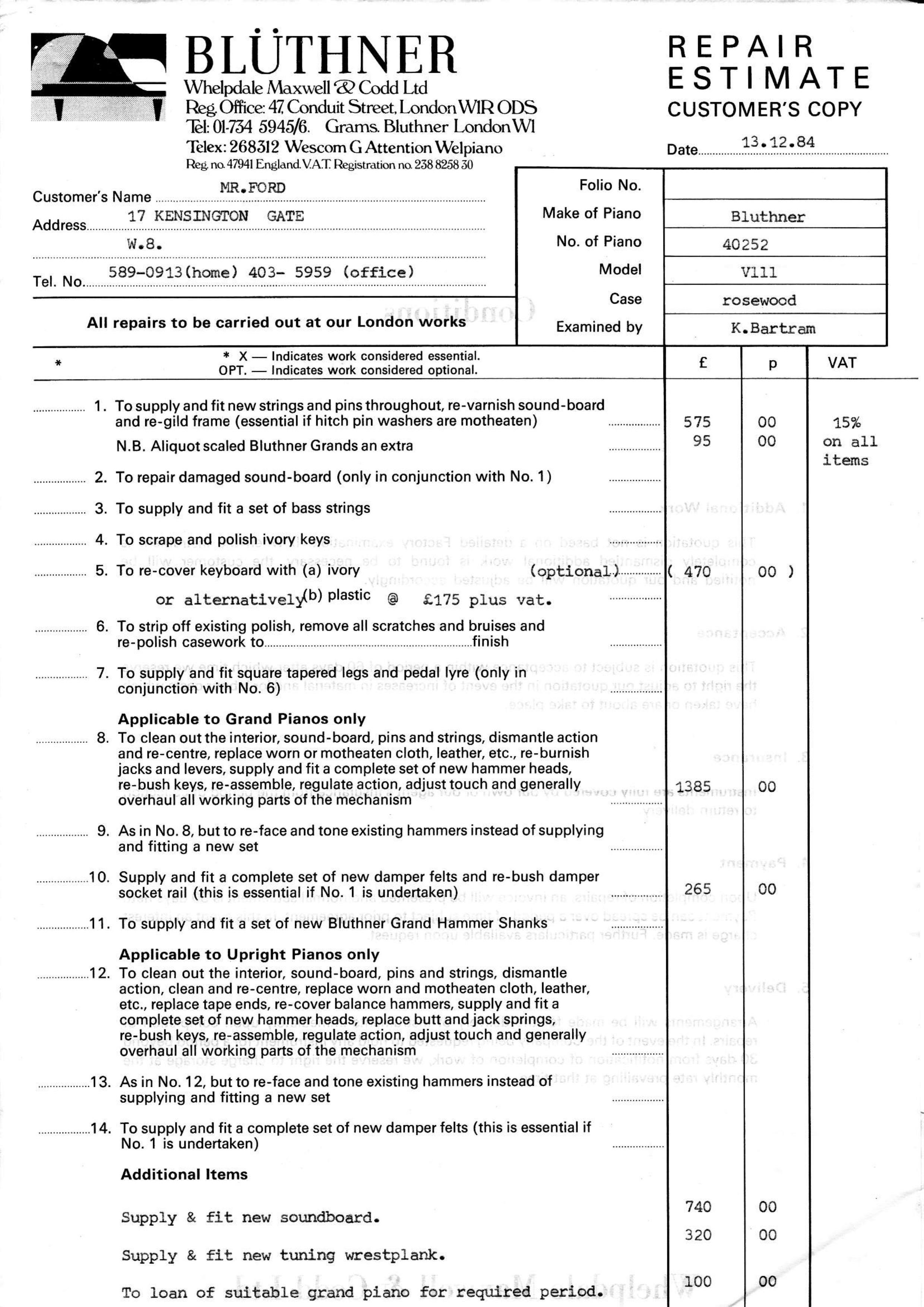 Bluthner VIII   Aliquot