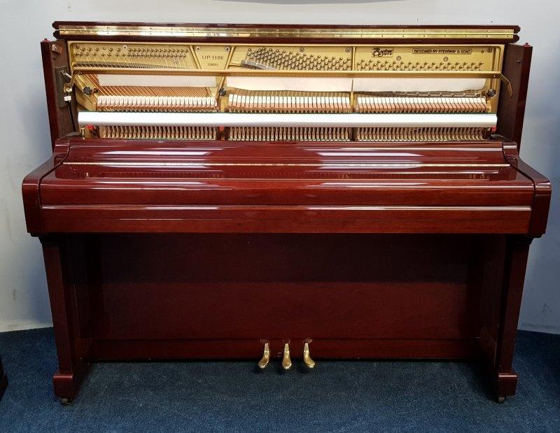 Boston 118 upright Piano in Mahogany – Gallery image – Roberts Pianos Oxford