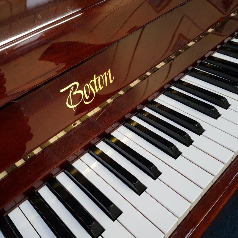 Boston 118 upright Piano in Mahogany – Gallery image – Roberts Pianos Oxford