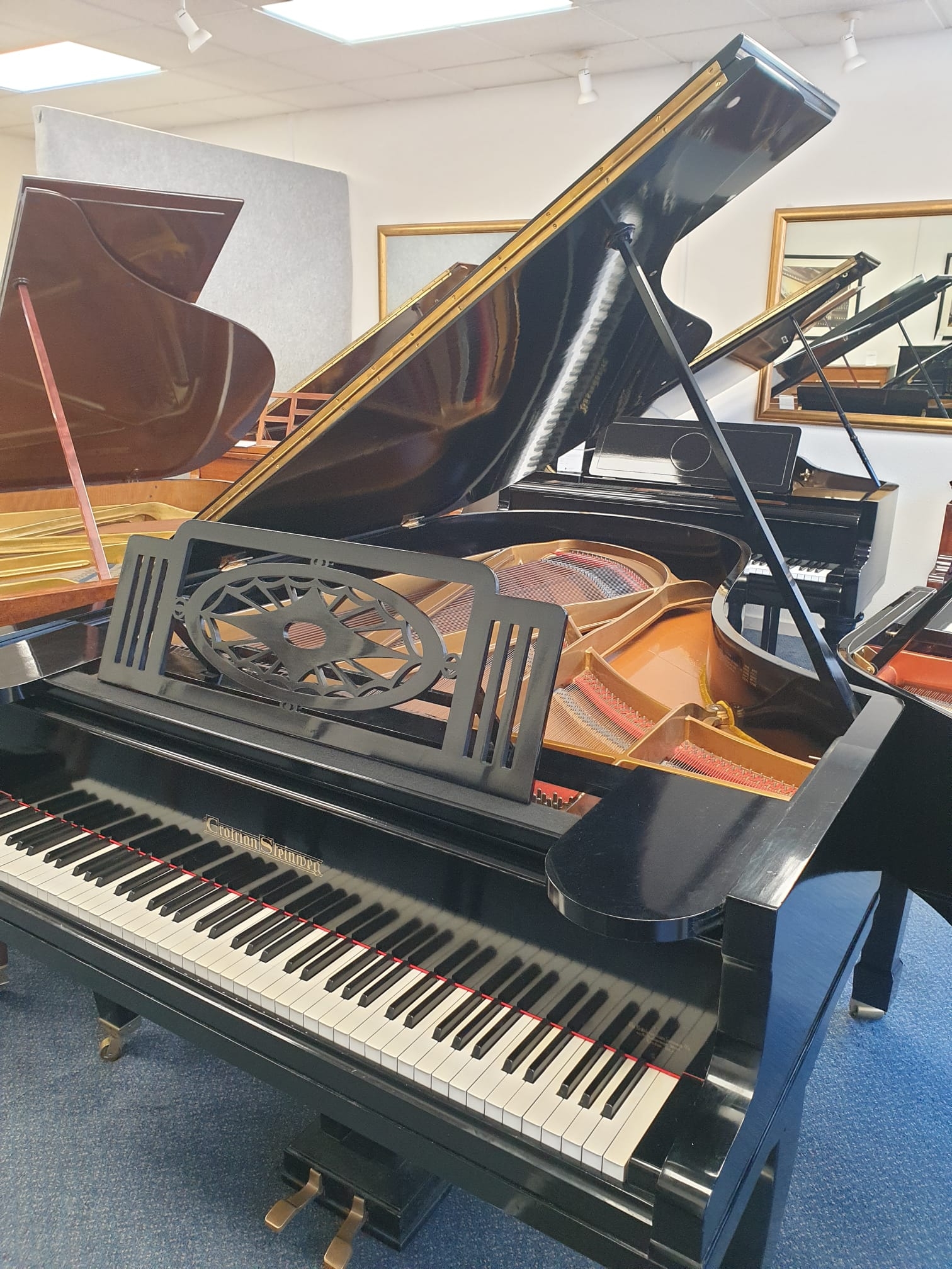 Grotrian Steinweg 200 grand Piano in black – Gallery image – Roberts Pianos Oxford