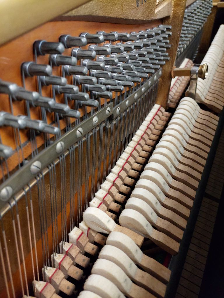 Grotrian Steinweg 120 upright Piano in mahogany – Gallery image – Roberts Pianos Oxford
