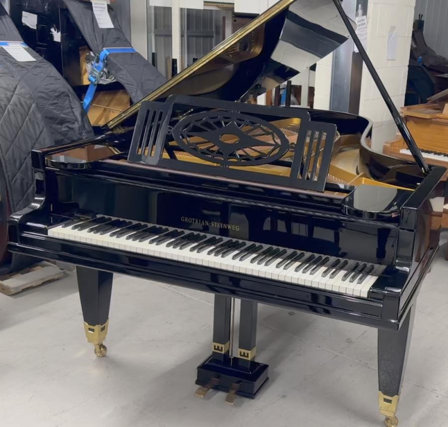 Grotrian Steinweg 223 grand Piano in Black Polyester – Featured image – Roberts Pianos Oxford