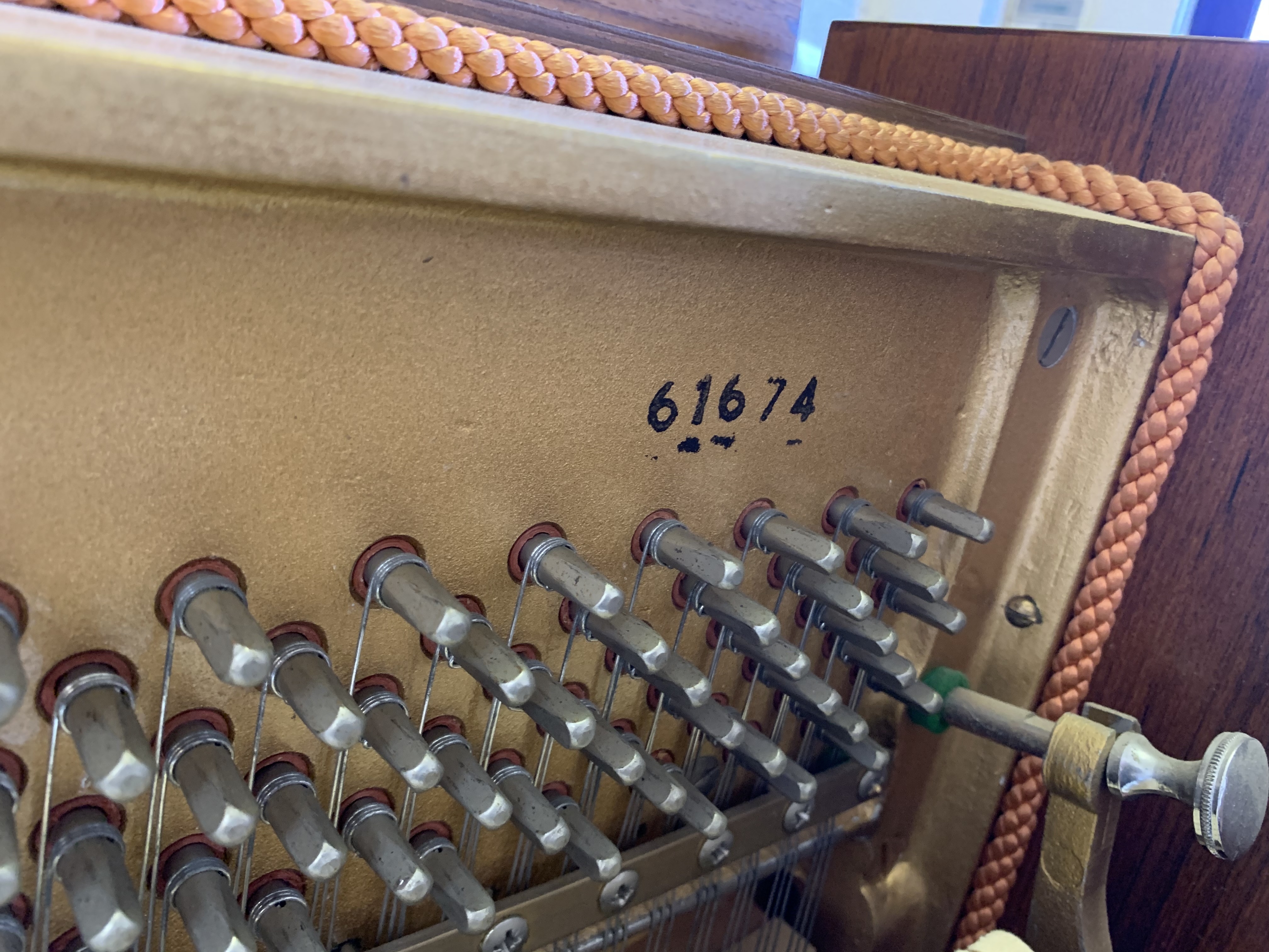 Knight K10 upright Piano in light teak – Gallery image – Roberts Pianos Oxford