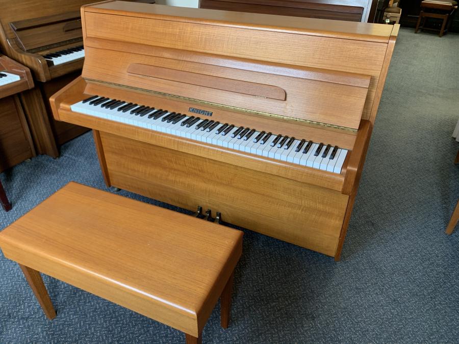 Knight K6 upright Piano in teak – Gallery image – Roberts Pianos Oxford