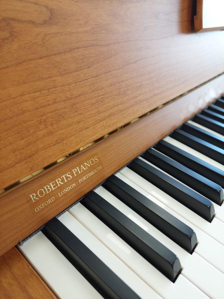 Kemble Prestige upright Piano in Walnut – Gallery image – Roberts Pianos Oxford