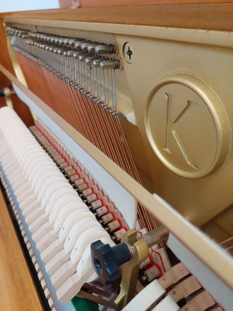Kemble Prestige upright Piano in Walnut – Gallery image – Roberts Pianos Oxford