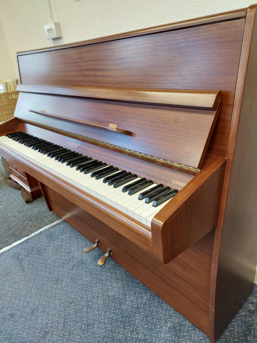 Knight K10 upright Piano in Mahogany – Featured image – Roberts Pianos Oxford
