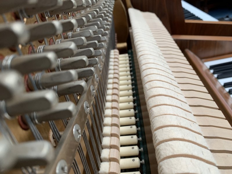 Knight K10 upright Piano in light mahogany – Gallery image – Roberts Pianos Oxford