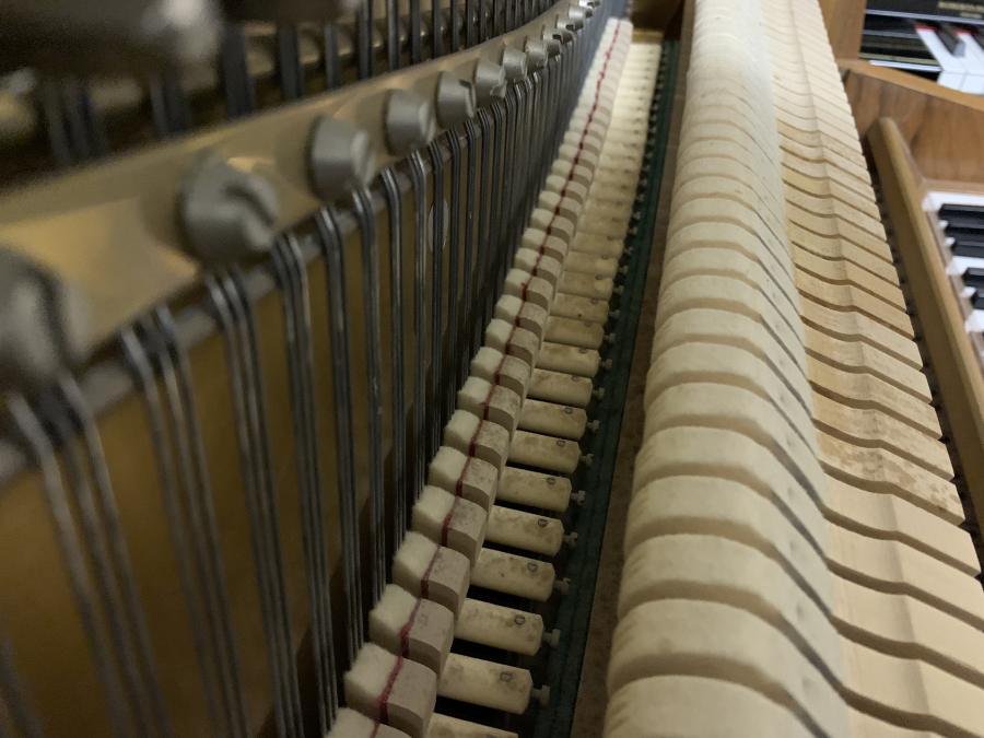 Knight K20 upright Piano in walnut – Gallery image – Roberts Pianos Oxford
