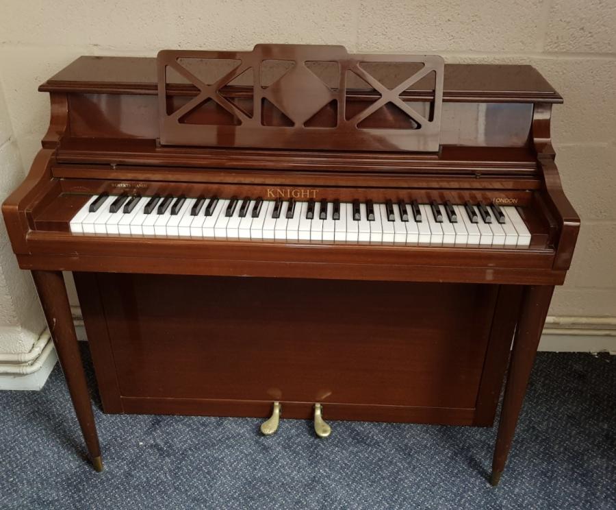 Knight K35 upright Piano in Mahogany – Featured image – Roberts Pianos Oxford