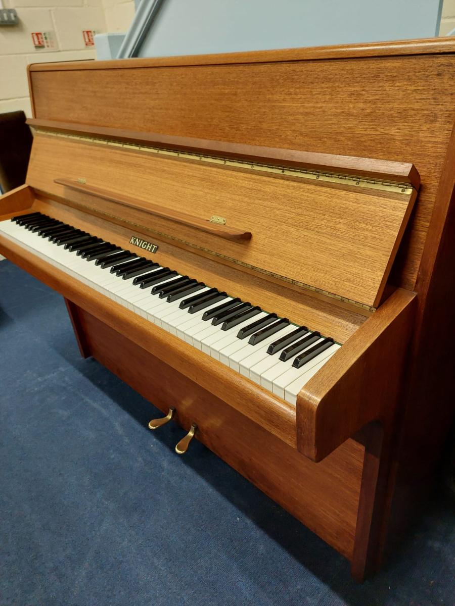 Knight K10 upright Piano in teak – Gallery image – Roberts Pianos Oxford