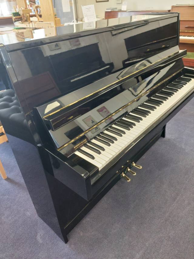 Petrof 116 Upright Piano in Black Polyester – Inventory thumbnail – Roberts Pianos Oxford