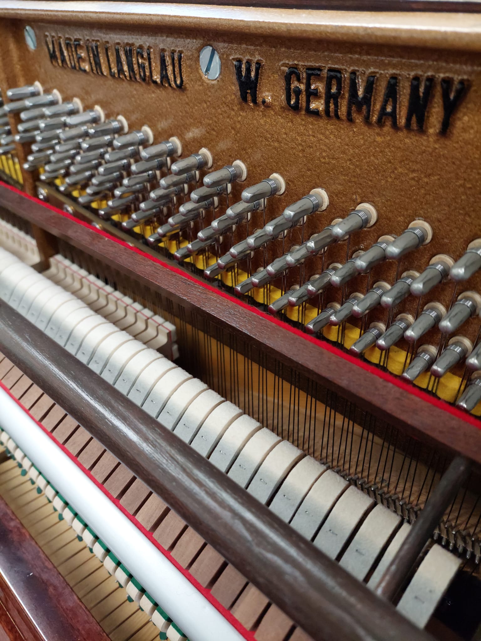 Feurich 120 Upright Piano in Mahogany – Gallery image – Roberts Pianos Oxford