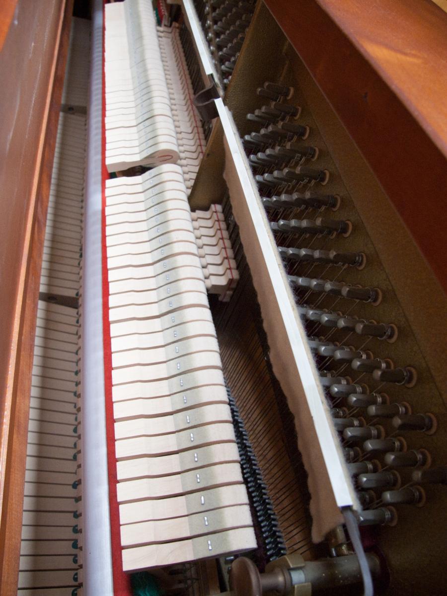Rippen upright Piano in cherry – Gallery image – Roberts Pianos Oxford