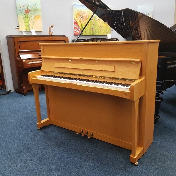 Seiler 116 upright Piano in satin oak – Featured image – Roberts Pianos Oxford