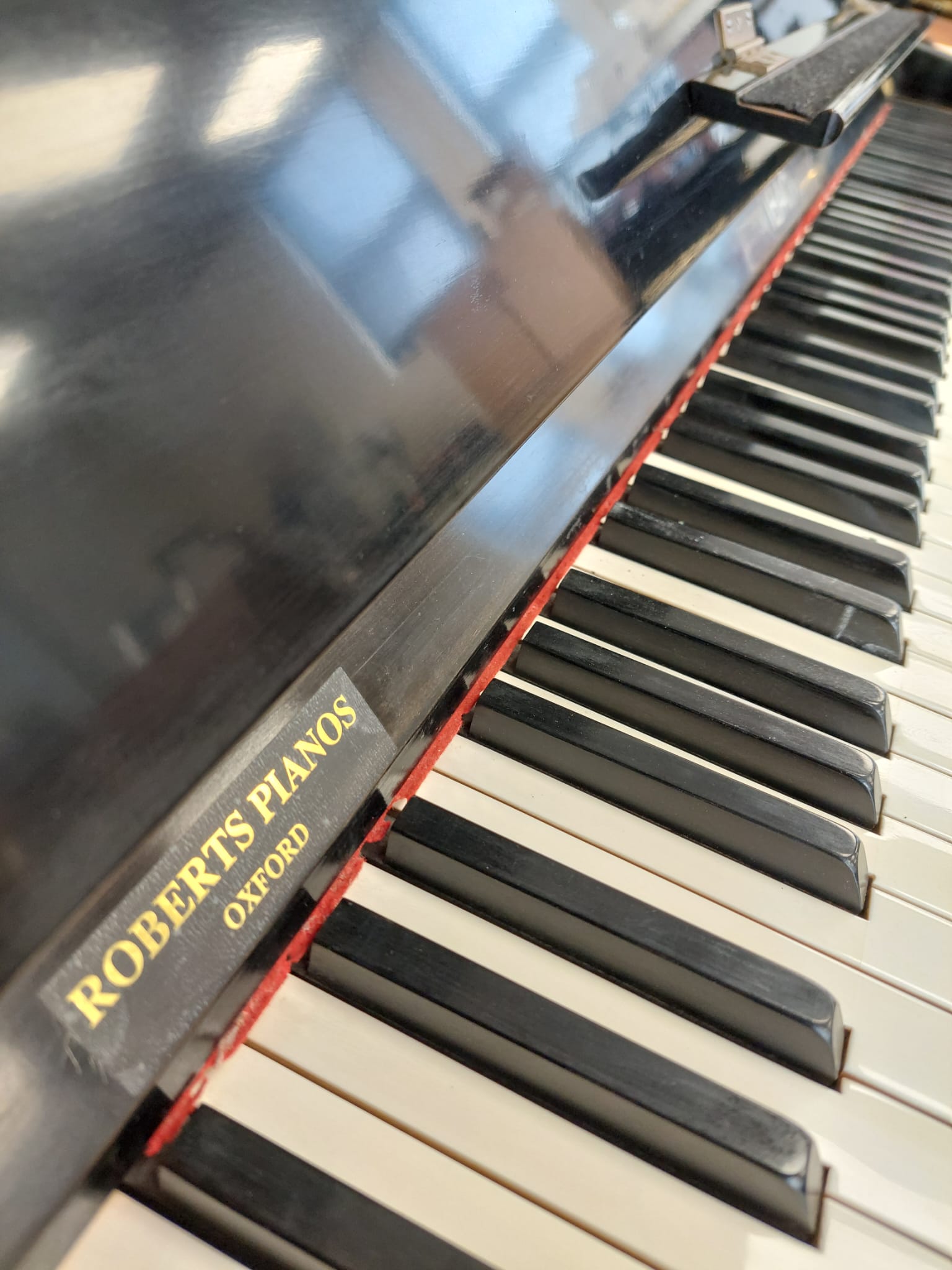 Ibach 130 Upright Piano in Black Polyester – Gallery image – Roberts Pianos Oxford
