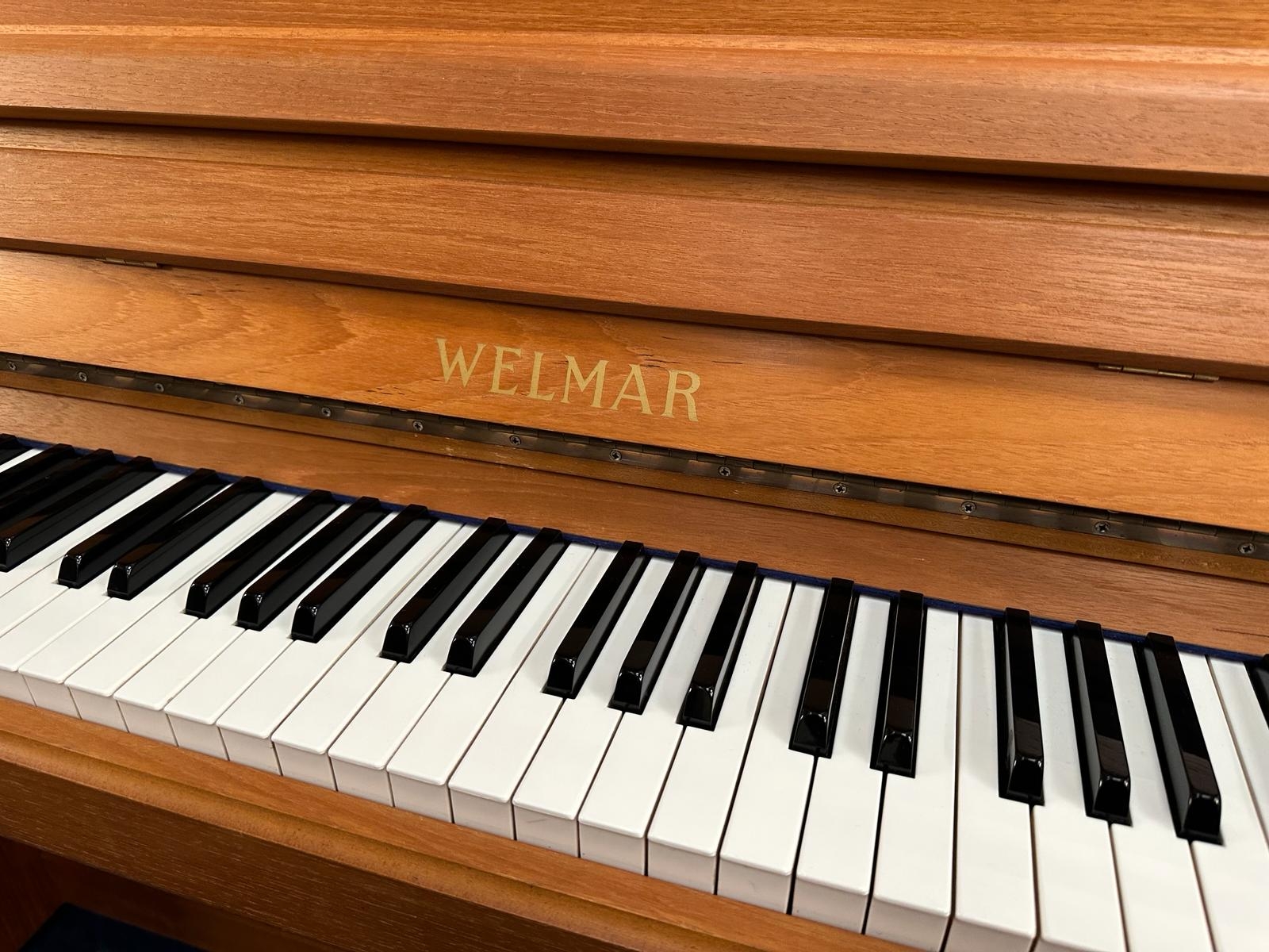 Welmar upright Piano in Teak – Gallery image – Roberts Pianos Oxford