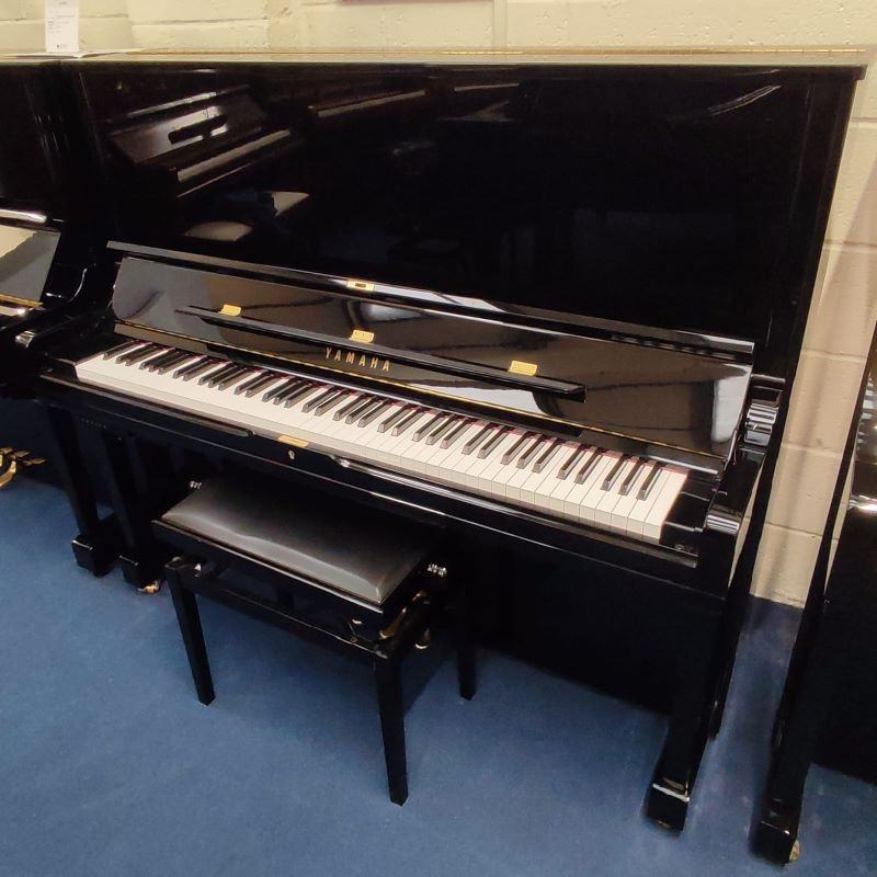 Yamaha YUS3 silent upright Piano in black polyester – Featured image – Roberts Pianos Oxford