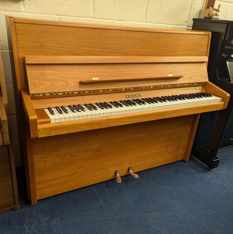 Knight K10 upright Piano in Teak – Featured image – Roberts Pianos Oxford