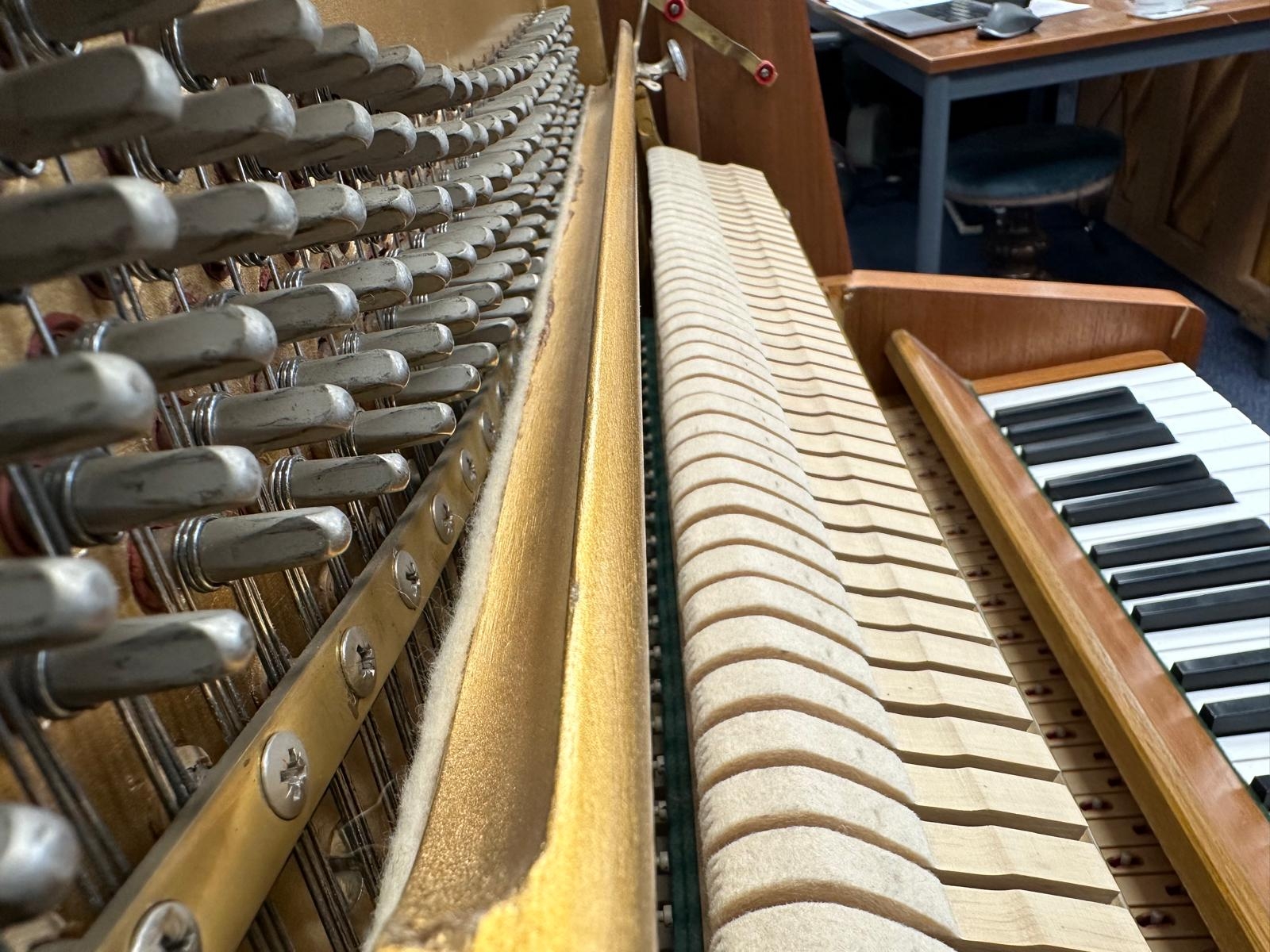 Knight K 10 upright Piano in teak – Gallery image – Roberts Pianos Oxford