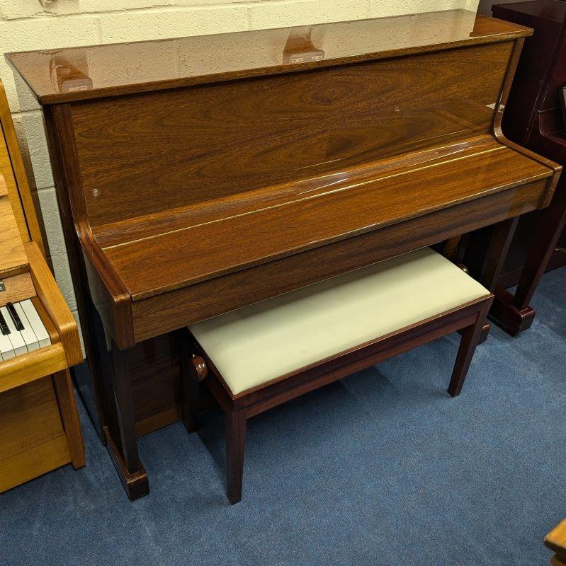 Sauter 110 upright Piano in bright mahogany – Gallery image – Roberts Pianos Oxford