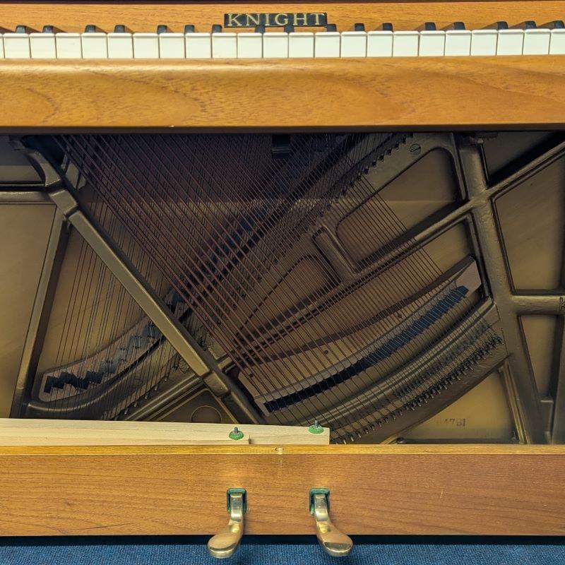 Knight K10 upright Piano in Walnut – Gallery image – Roberts Pianos Oxford