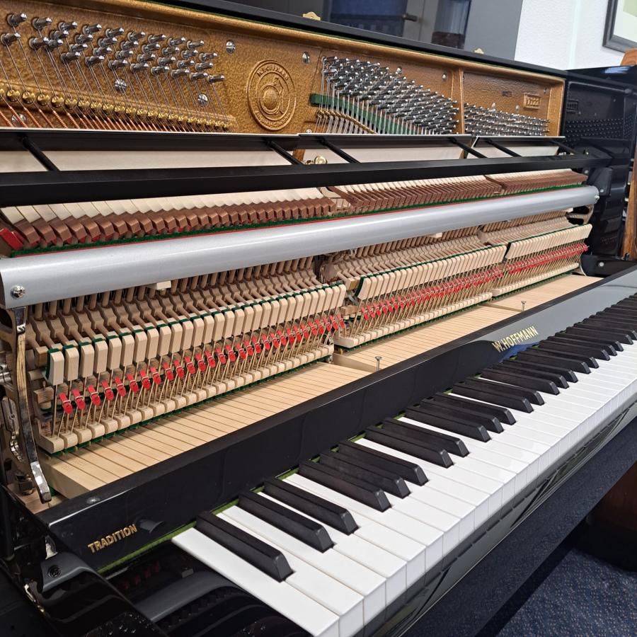 Hoffmann T122 upright Piano in Black – Gallery image – Roberts Pianos Oxford