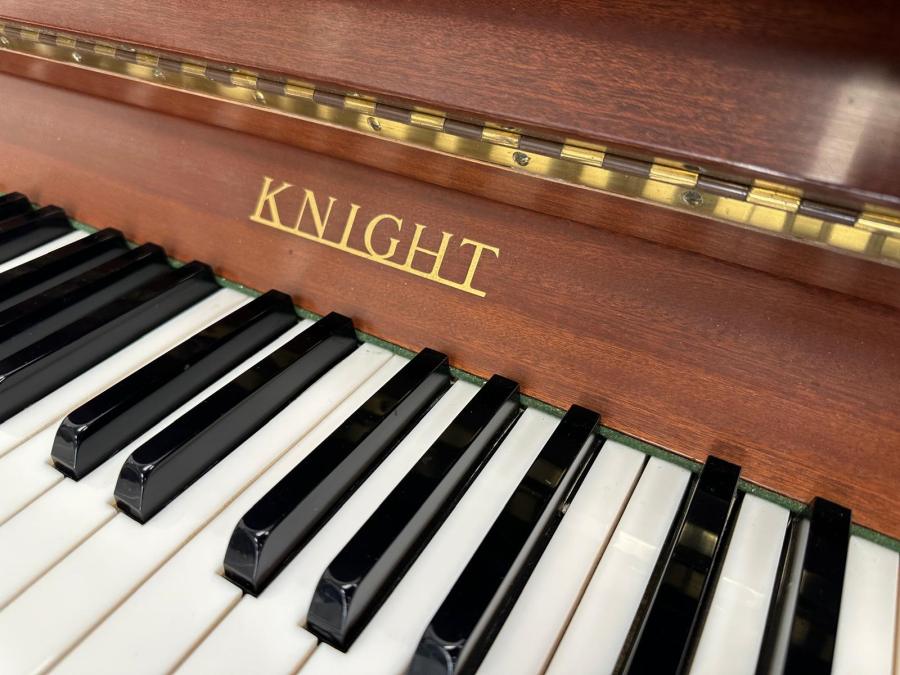Knight K10 3 pedals upright Piano in mahogany satin – Gallery image – Roberts Pianos Oxford