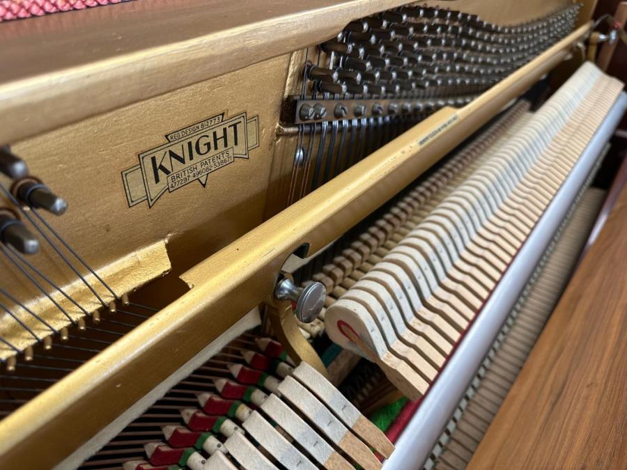 Knight K10 3 pedals upright Piano in mahogany satin – Gallery image – Roberts Pianos Oxford