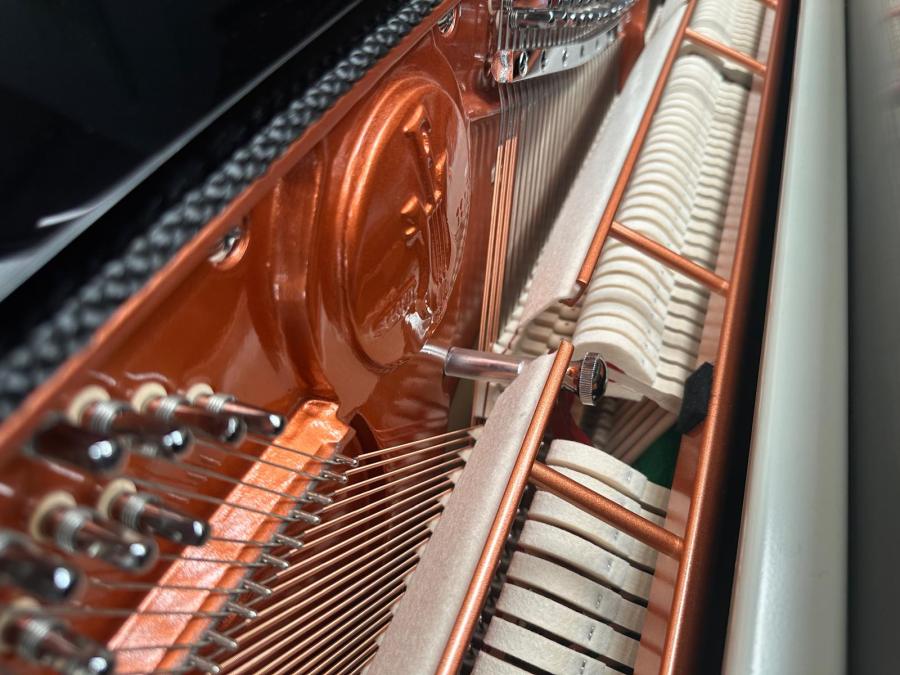 Feurich 122 upright Piano in Black – Gallery image – Roberts Pianos Oxford